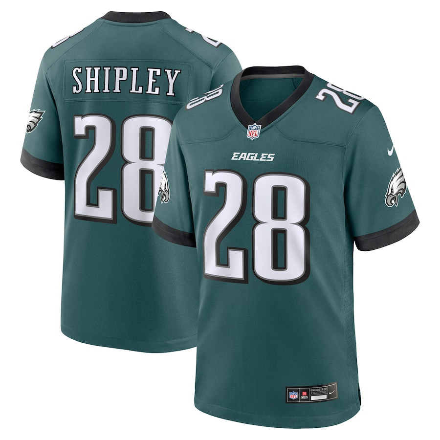 Will Shipley #28 Philadelphia Eagles Game Jersey - Men's | Midnight Green