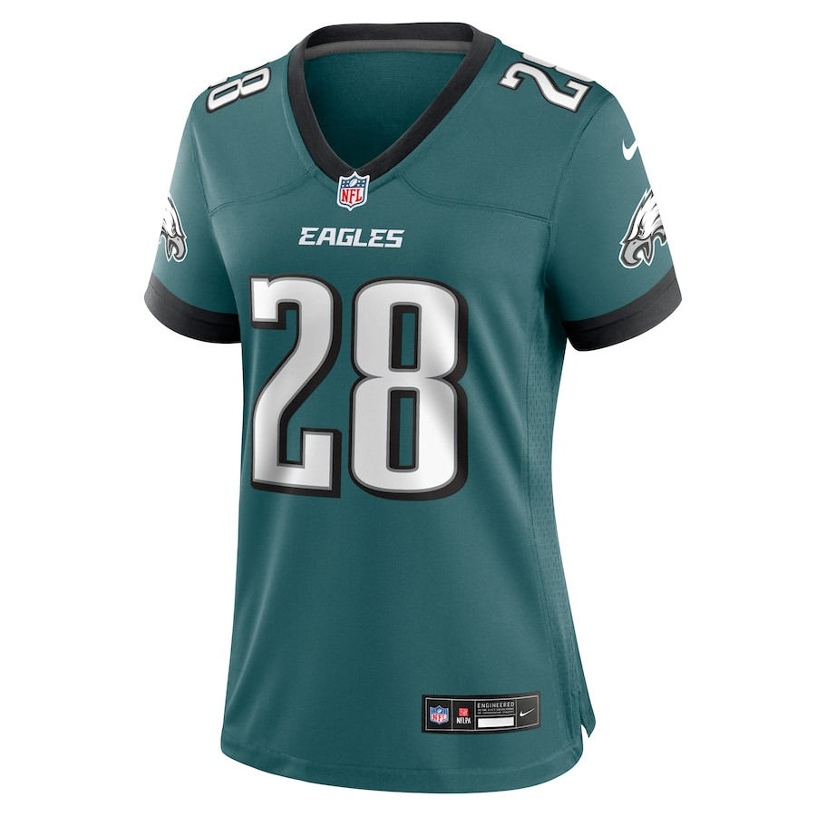 Alternative view of Will Shipley #28 Philadelphia Eagles Game Jersey - Women's | Midnight Green