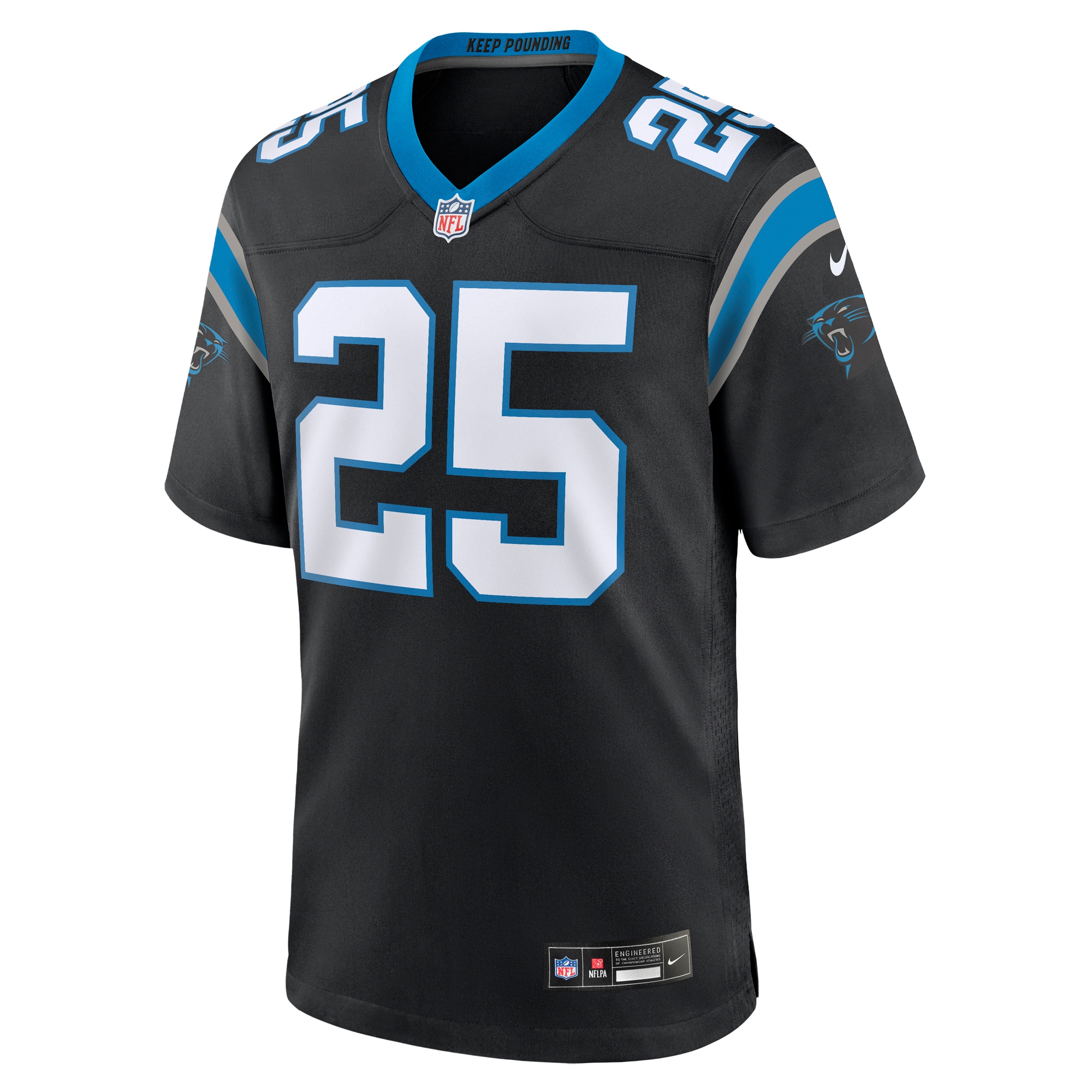 Alternative view of Xavier Woods Carolina Panthers Game Jersey - Men's