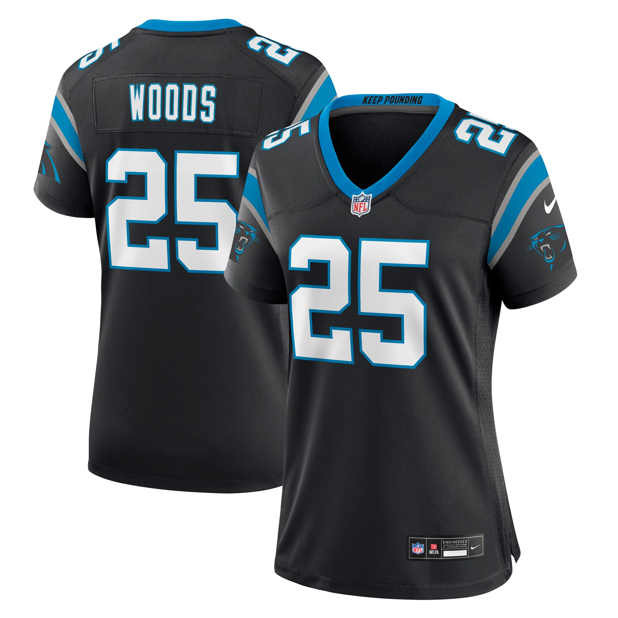 Xavier Woods Carolina Panthers Game Jersey - Women's