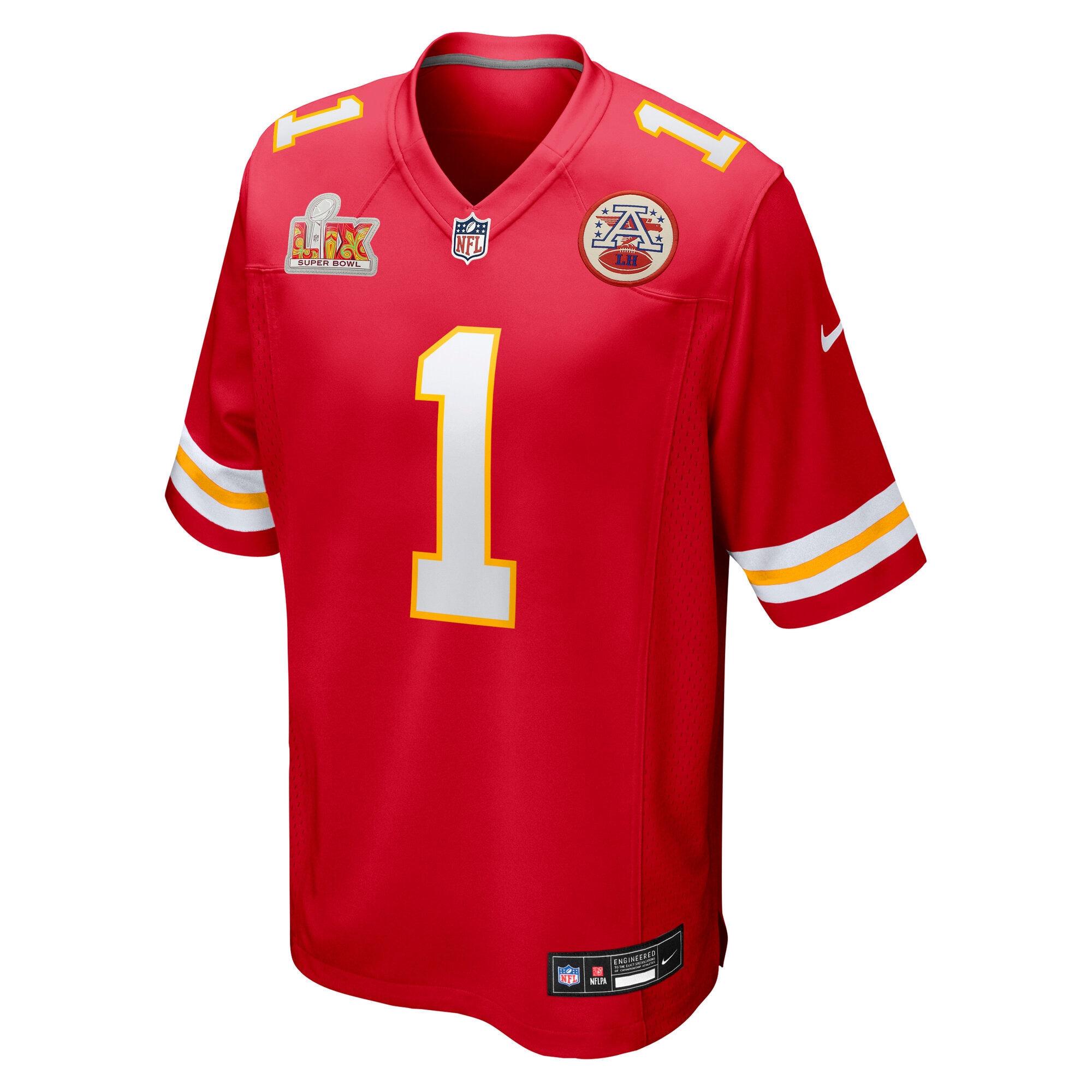 Alternative view of Xavier Worthy Kansas City Chiefs Super Bowl LIX Game Jersey - Men's