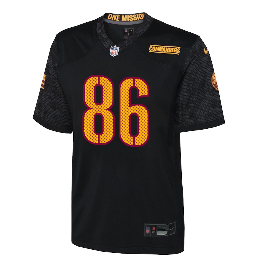 Alternative view of Zach Ertz #86 Washington Commanders Game Jersey - Youth | Black
