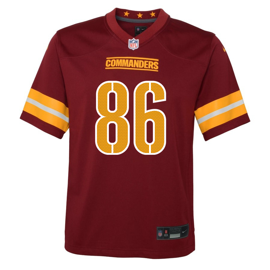 Alternative view of Zach Ertz #86 Washington Commanders Game Jersey - Youth | Burgundy
