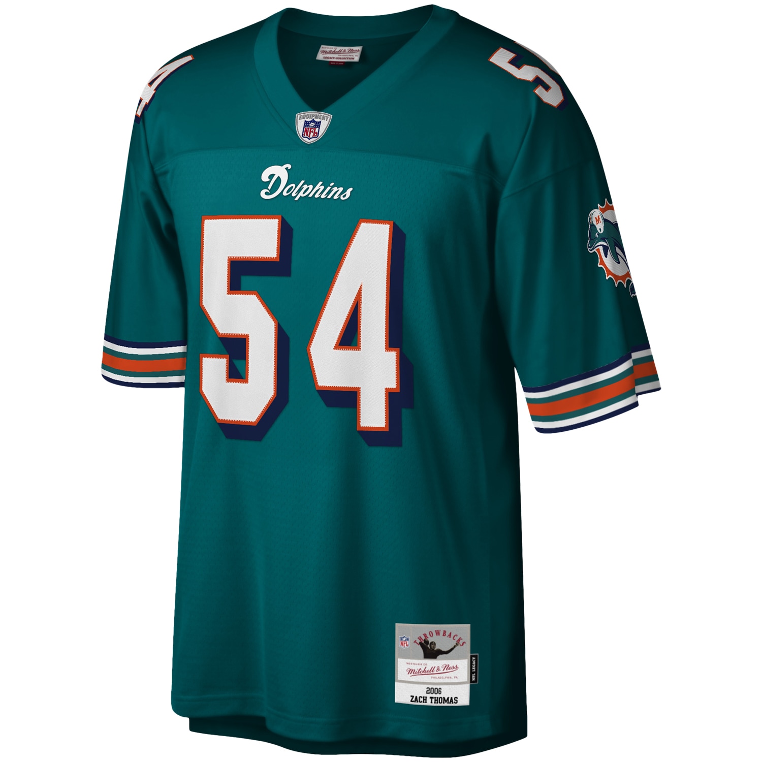 Alternative view of Zach Thomas Mitchell & Ness Miami Dolphins Game Jersey - Men's