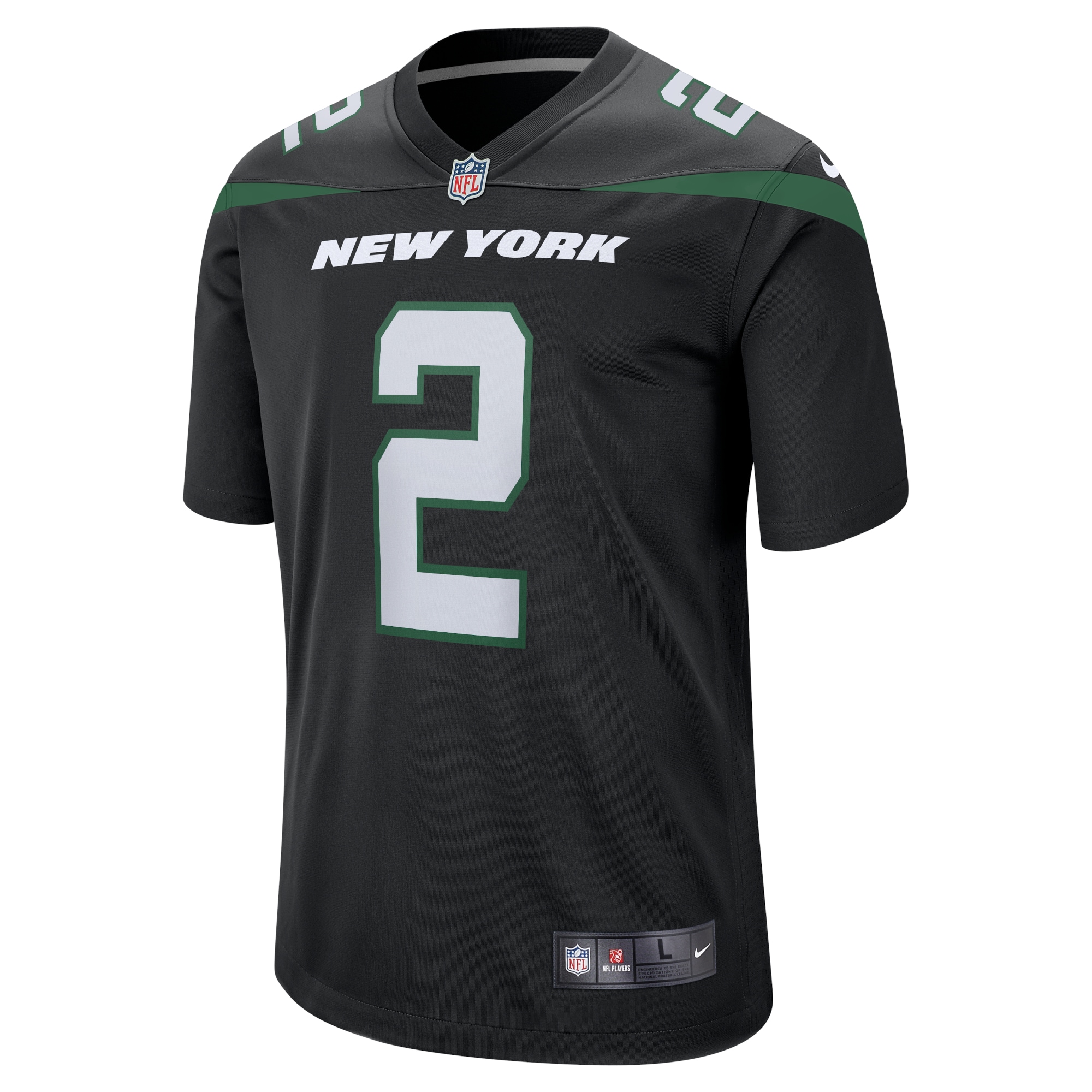 Alternative view of Zach Wilson New York Jets Alternate Game Jersey - Men's