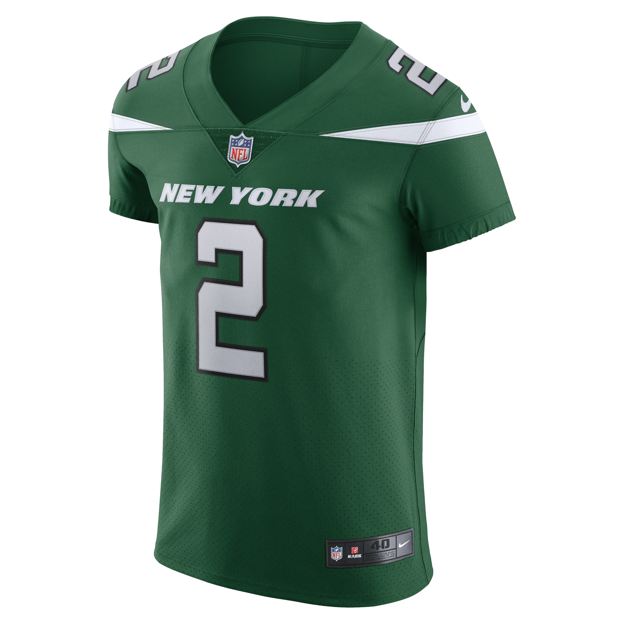 Alternative view of Zach Wilson New York Jets Elite Jersey - Men's