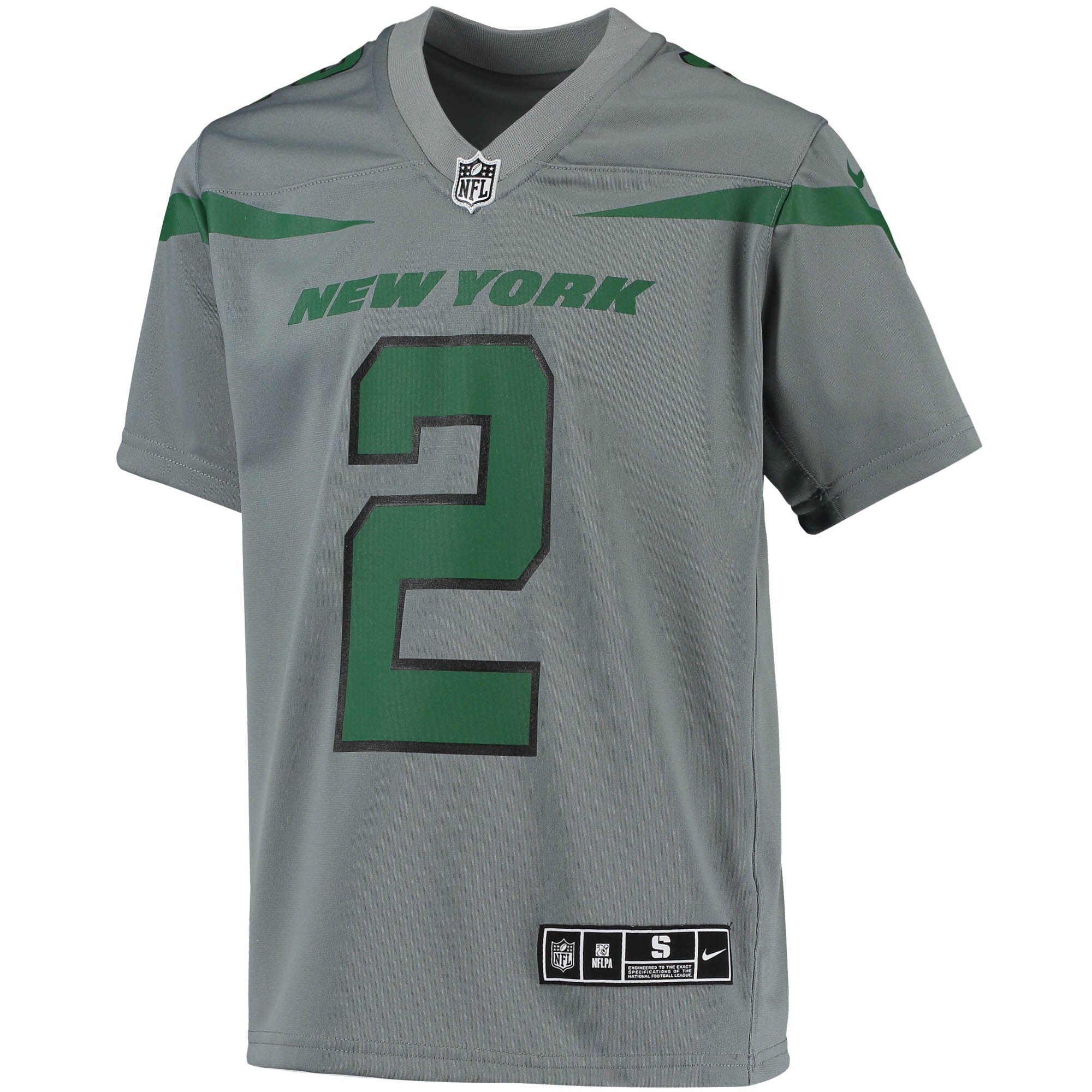 Alternative view of Zach Wilson New York Jets Inverted Game Jersey - Youth