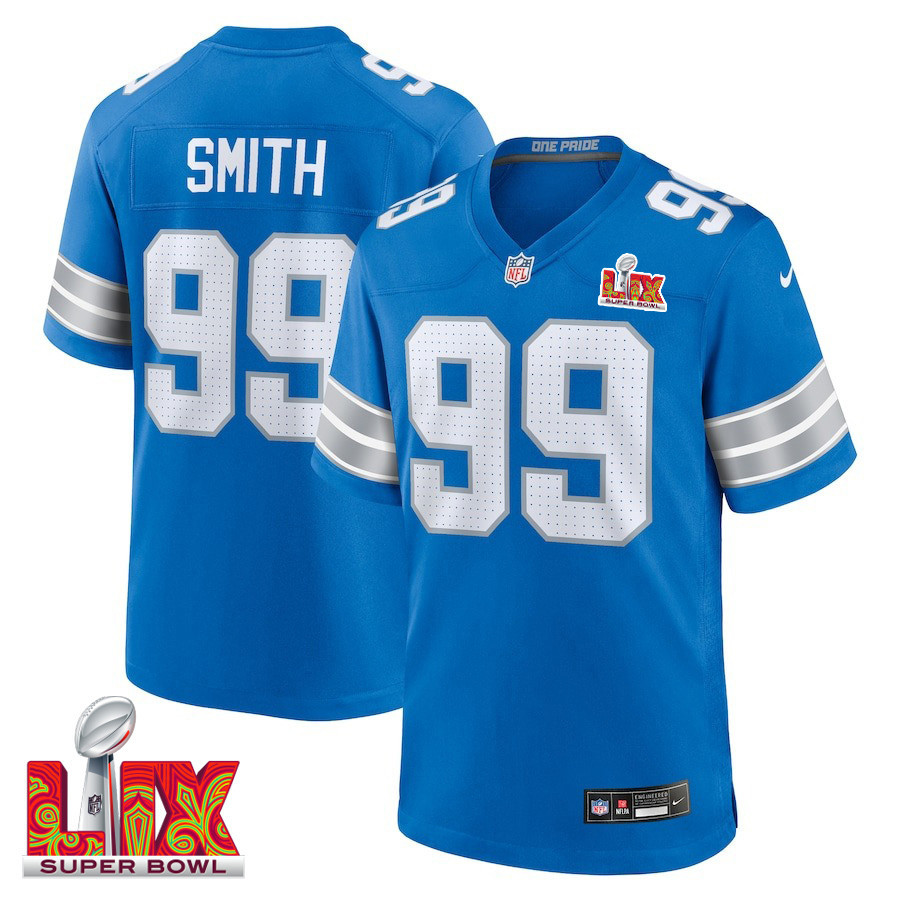 Za'Darius Smith #99 Detroit Lions Super Bowl LIX Game Jersey - Men's | Blue
