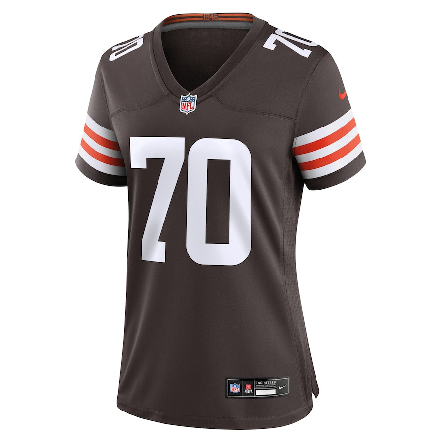 Alternative view of Zak Zinter #70 Cleveland Browns Game Jersey - Women's | Brown