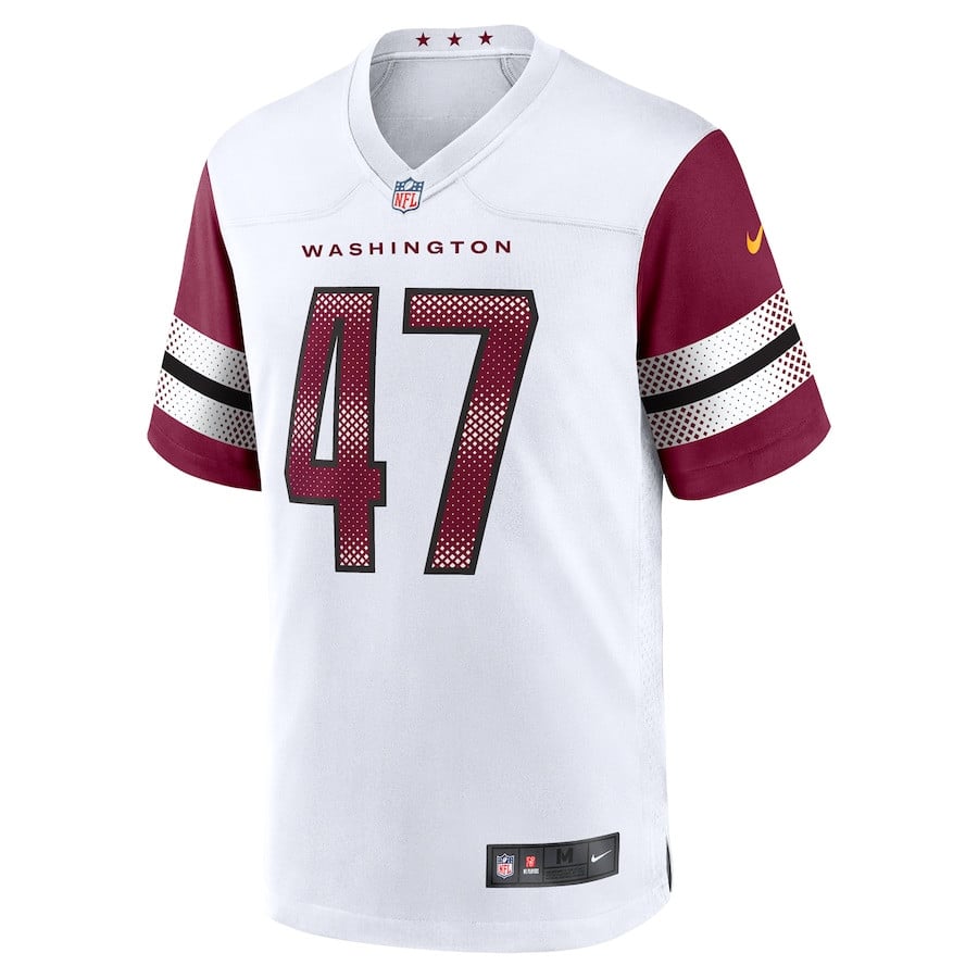 Alternative view of Zane Gonzalez #47 Washington Commanders Game Jersey - Men's | White