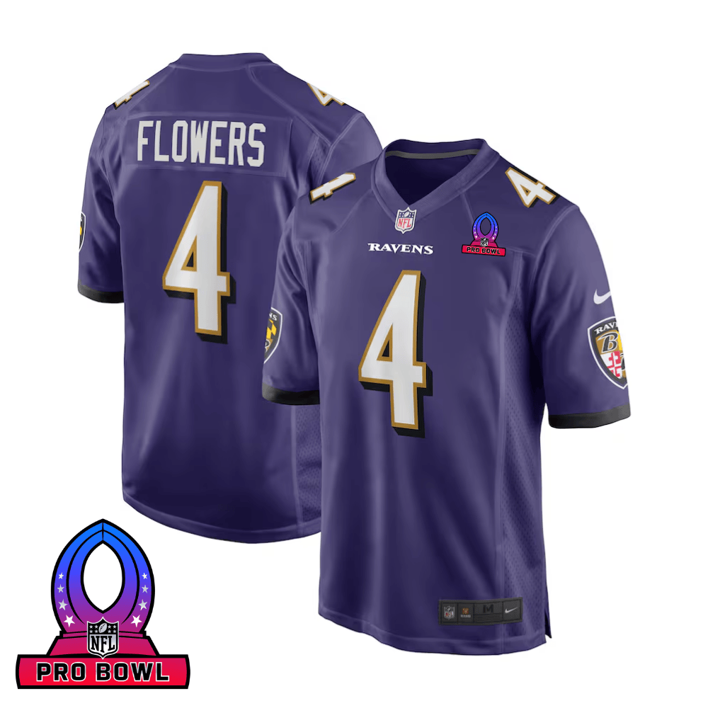 Zay Flowers #4 Baltimore Ravens Game Jersey - Men's | Purple